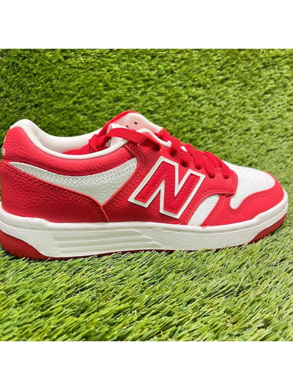 New Balance 480 Womens Size 7.5D Red White Athletic Lifestyle Shoes Sneakers